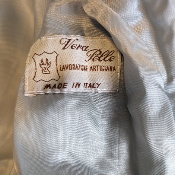 1973 Vintage Vera Pelle Sky Blue Leather Jacket - Medium/Large - Italian - Picture 15 of 16